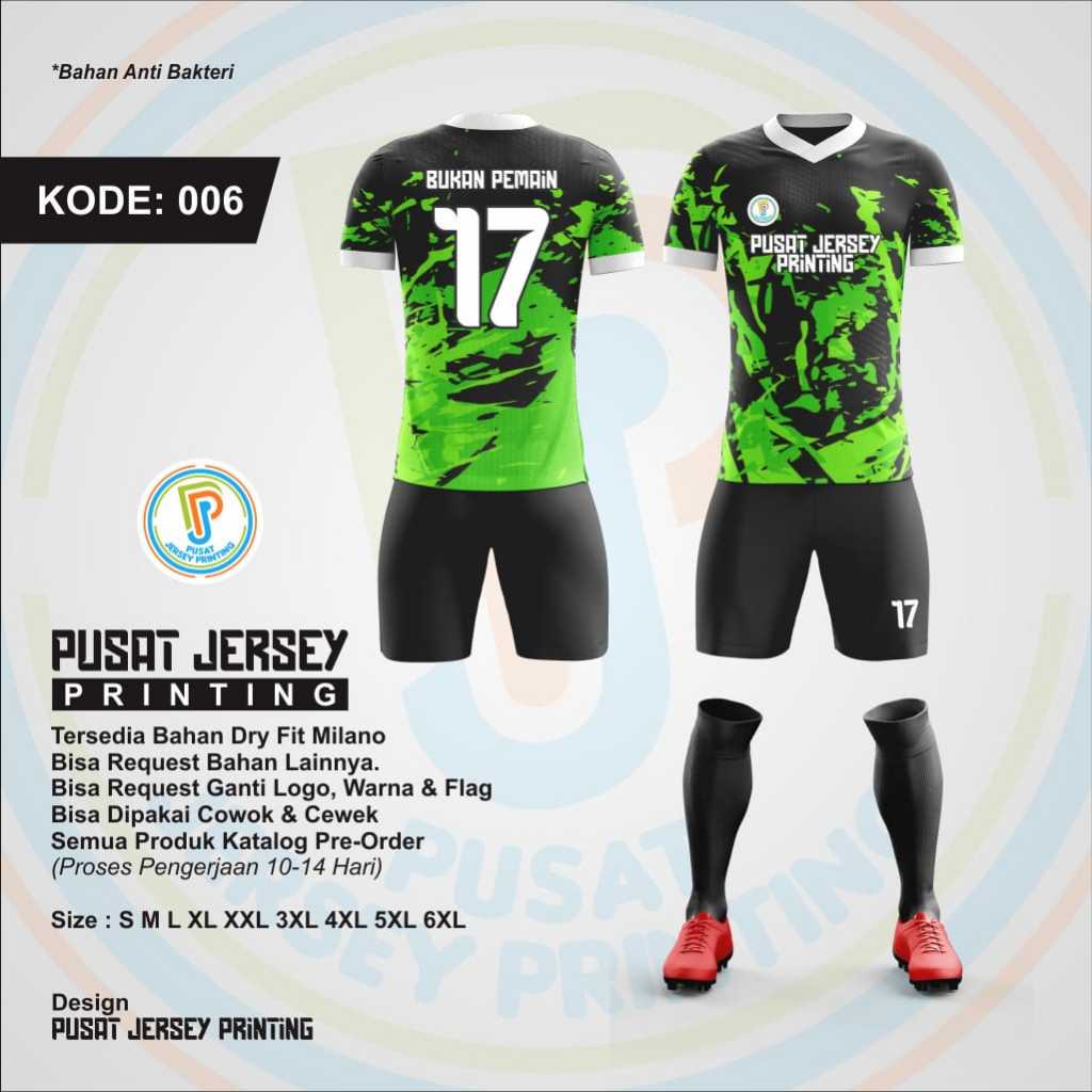 GROSIR DAN SATUAN SETELAN STELAN JERSEY PRINTING CUSTOM KESEBELASAN KAOS TIM TEAM SEPAK BOLA FUTSAL 
