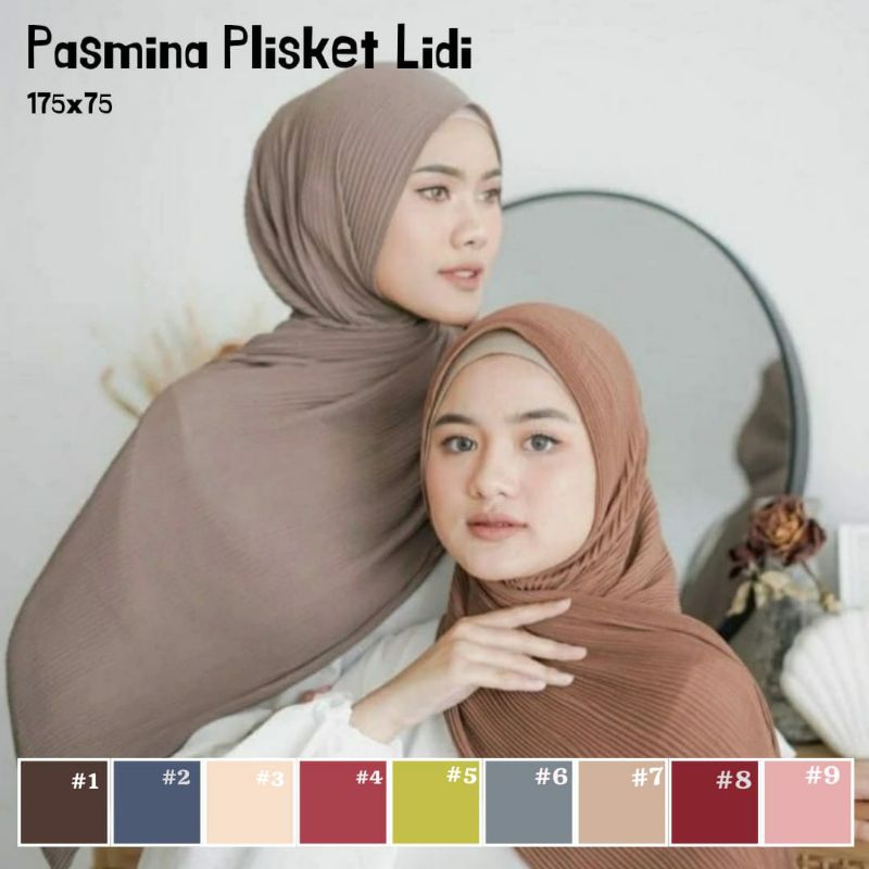 GROSIR JILBAB SYIFA - PASMINA PLISKET LIDI AZARA 175x75