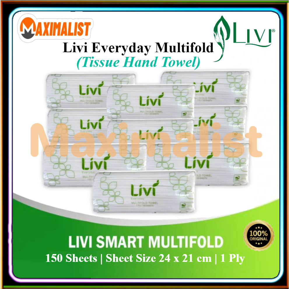 Tisu Livi Everyday Towel Multifold 150s / Tissue Livi Mfold / Tissue Wastafel Murah Meriah / Tissue 