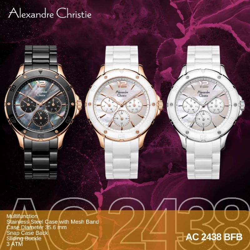 JAM TANGAN WANITA ALEXANDRE CHRISTIE AC 2438 BFB ORIGINAL