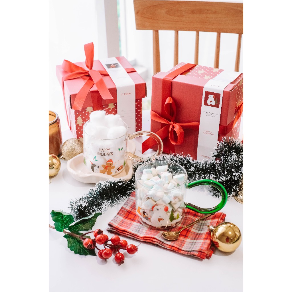 

Ratel Home - Hampers Natal / Christmas Hampers - Mug Christmas + Spoon + Box | Gelas Natal