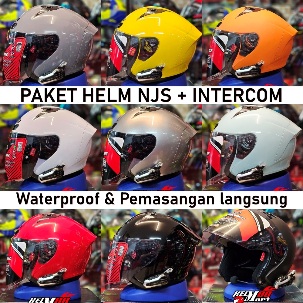 Helm NJS PAKET INTERCOM (NJS KRONOZ + Interkom) - NJS Halfface