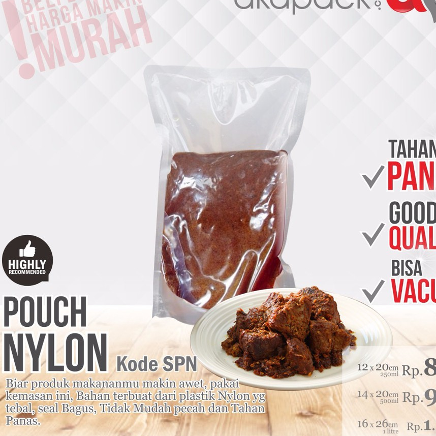 

Standing Pouch Nylon ukuran 14x20 135 mikron (500ml) Food Grade