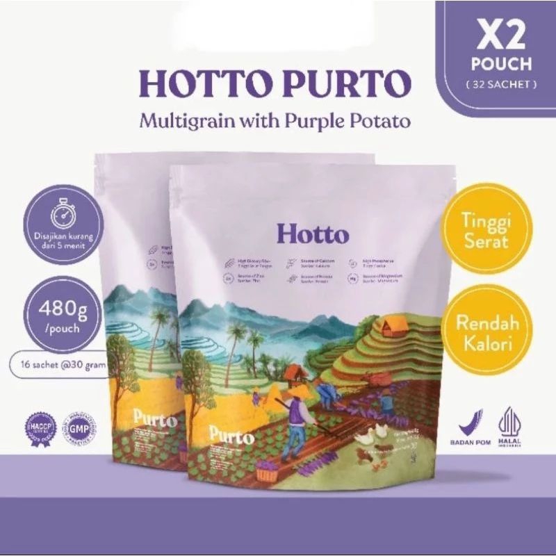 

PAKET PROMO - Hotto Purto Multigrain with Purple Potato 2 Pouch - 32 Sachet