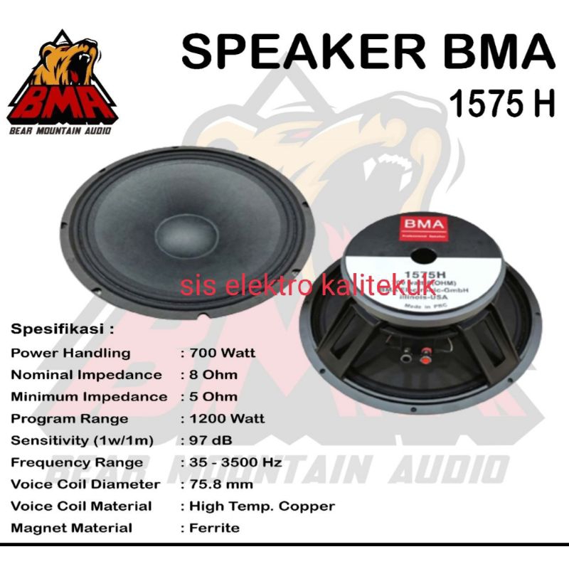 Speaker 15 Inch BMA 1575H