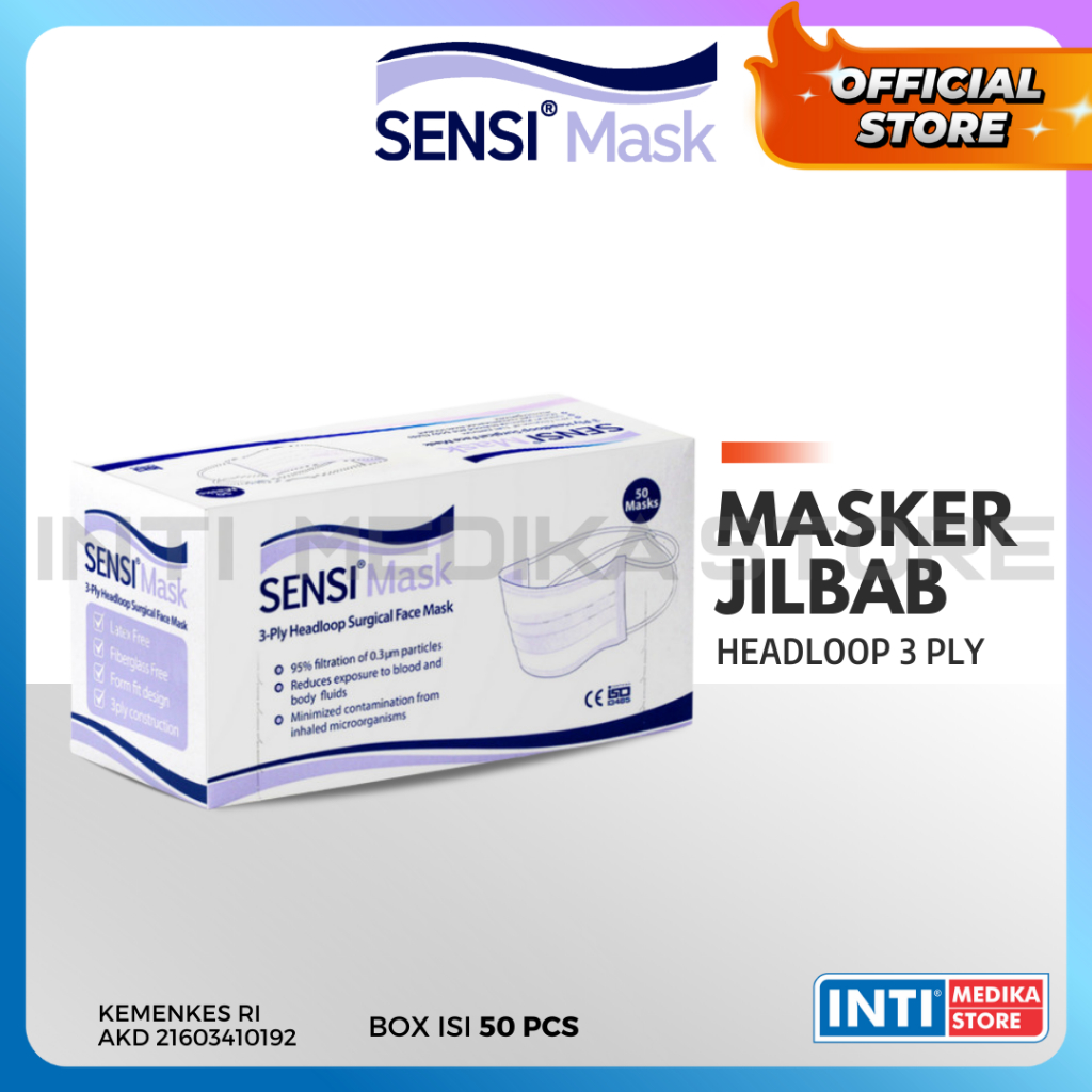 SENSI - Masker Jilbab Sensi 3 Ply | Masker Sensi | Masker Headloop