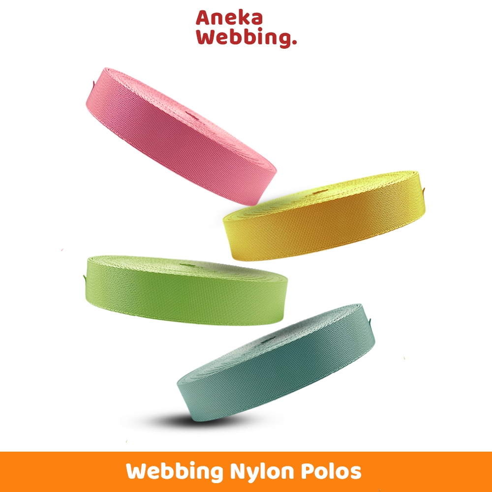 1 Rol Webbing 1.5 cm Nylon Polos ketebalan 0.6mm