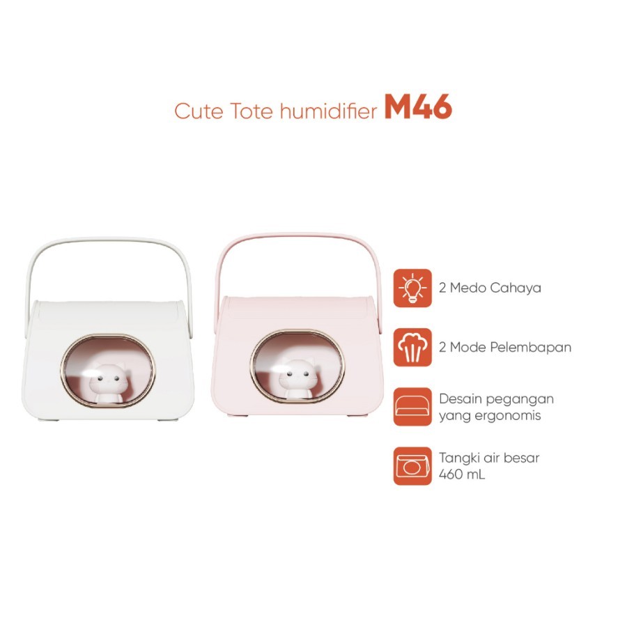 MUXIANG M46 Cute Tote Mini USB Air Humidifier Pelembab Udara Kamar