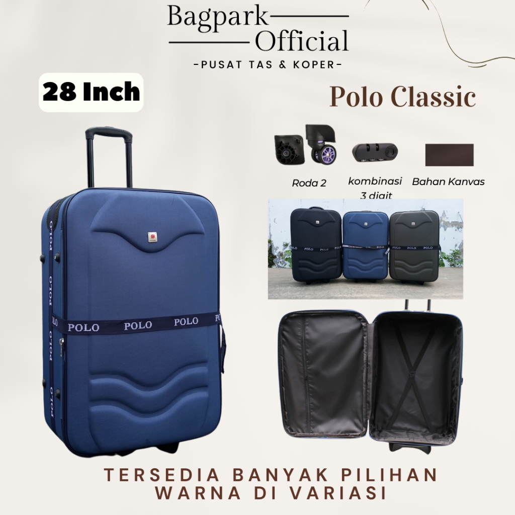 BAGPARK Koper Kain 28 Inch Roda 2 / Koper Polo Classic / Kanvas Tebal / Koper Premium / Koper Kain J
