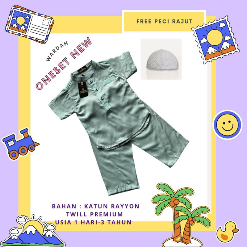 Setelan Koko Bayi/ Koko bayi/koko anak/ baju bayi koko/ Free peci rajut
