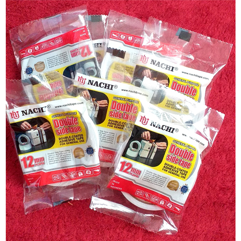 

(1pcs) Double tape Nachi 12mm x 10 yard, isolasi bolak balik Nachi 12mm