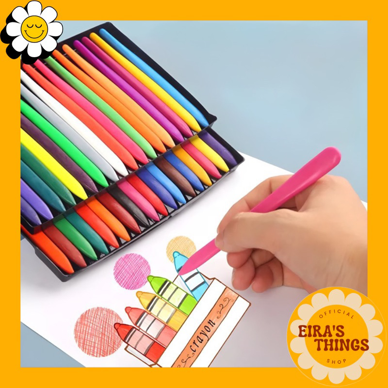 

Plastic Crayon 24/36 Warna Anti Air Lab Non Toxic High Quality / Crayon Mewarnai Anak Sekolah / Crayon Triangle / Krayon Plastik Anti Kotor Tangan
