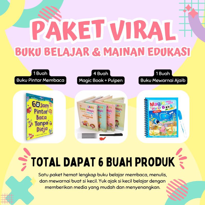 

Paket Hemat Belajar Membaca Menulis Mewarnai Motorik Anak Set Lengkap
