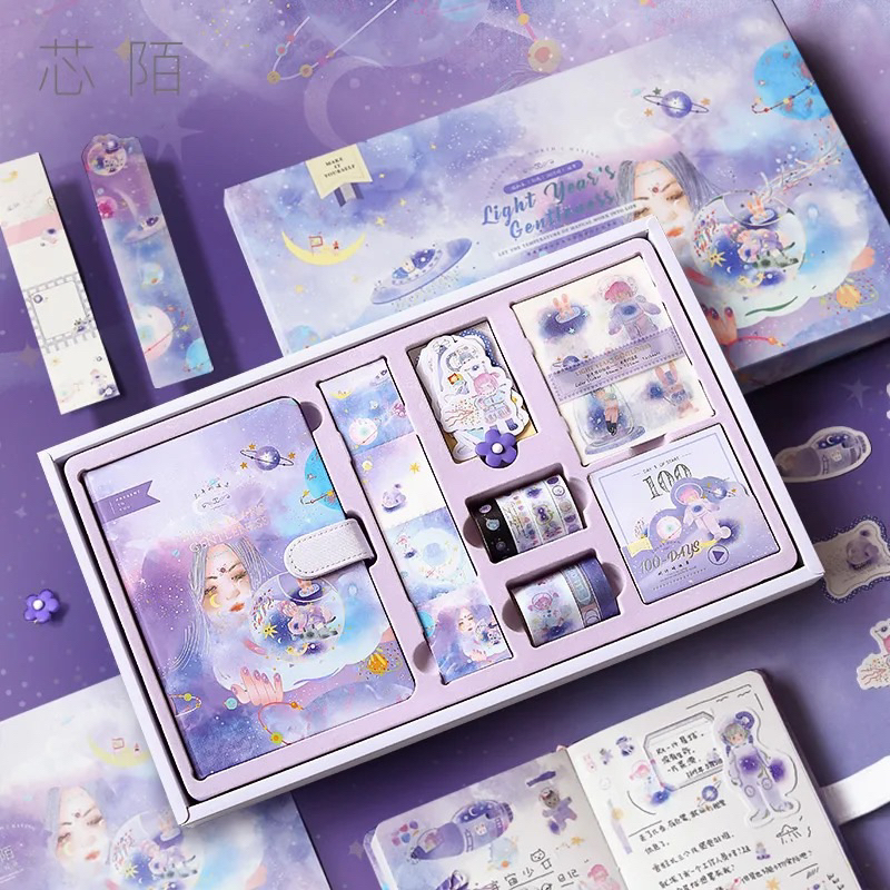 

Sticker washi tape selotip set karakter lucu hadiah hampers giftset