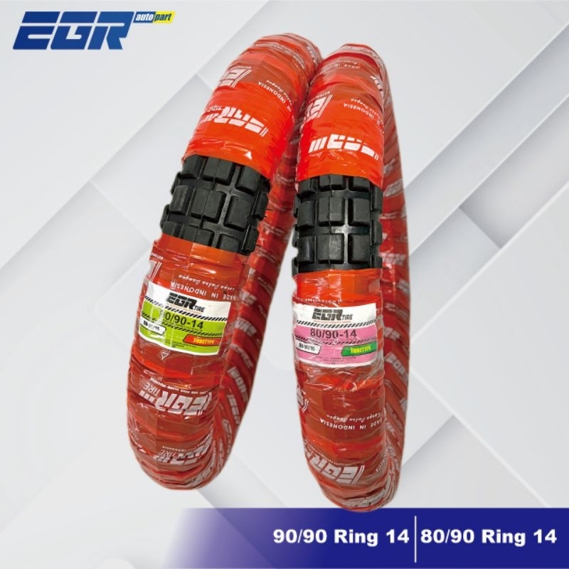 SATU SET BAN TRAIL RING 14 UK. 80/90 90/90