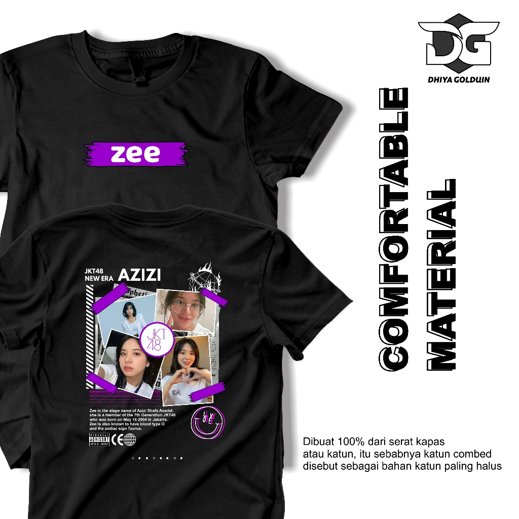 Kaos Zee JKT48 New Era Kaos Distro Pria Original 100% Premium Bandung Baju pria Wanita Keren Dhiya G