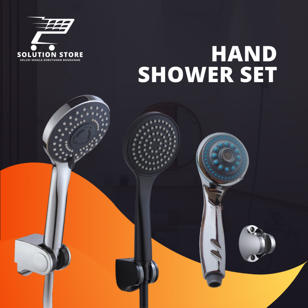 Hand Shower Kamar Mandi hitam Set 3 Pcs Sower Kamar Mandi Shower