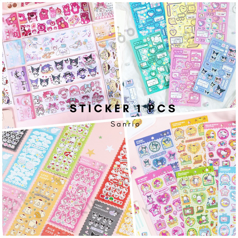 

Sticker Sanrio Karakter Cartoon 1 Lembar Dekorasi DIY Aksesories RT186