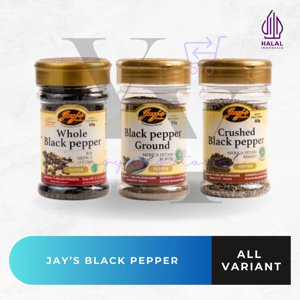 

Jay's Black Pepper Whole / Ground / Crushed / Lada Hitam Biji / Bubuk