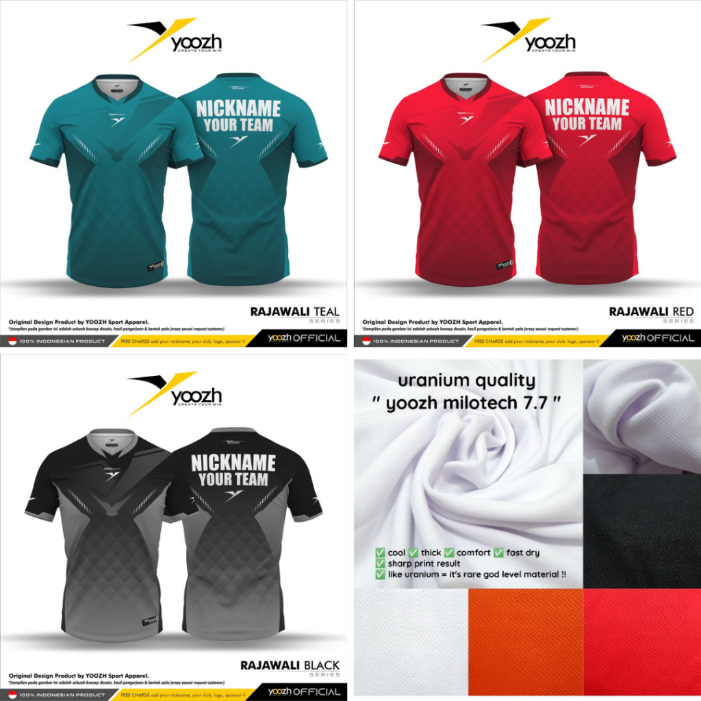 Jersey Baju Badminton Yoozh RAJAWALI