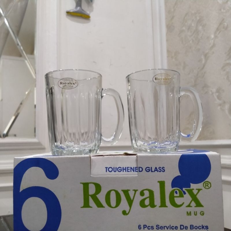 2 Size Mug Royalex FM360 & FM300 Set Isi 6 Pcs | Tempered Glass Mug | Gelas Jadoel