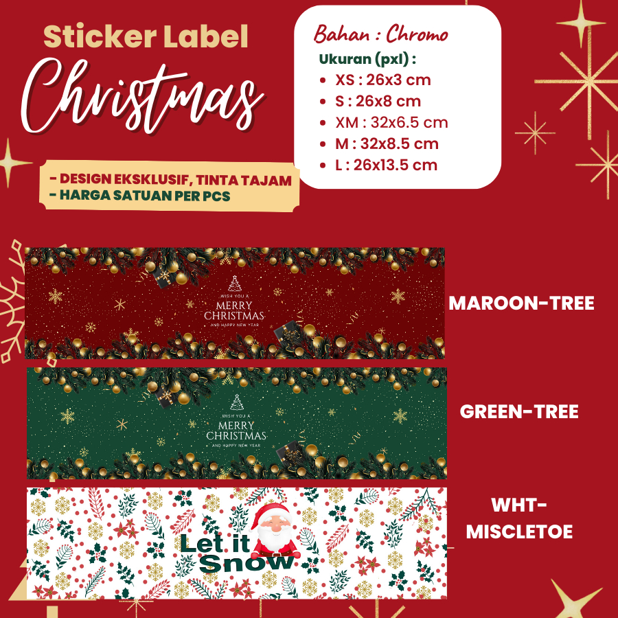 

Stiker Label Natal Toples Hampers Sticker Merry Christmas PART 1 by Hapunni
