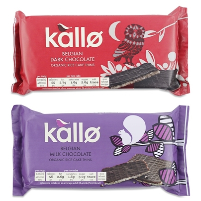 

Kallo Organic Chocolate Rice Cake Thins 90g (Dark, Milk)