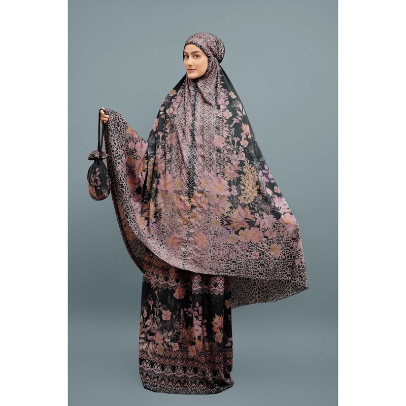 MUKENAH NADA PUSPITA PRAYER ROBE BLACK SALAAM NEW BUKAN BEKAS SECOND PRELOVED READY BALIKPAPAN BUTTO