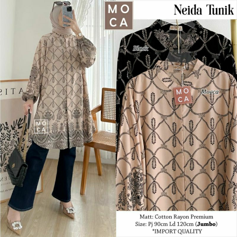 MOCA Kunsa Neida Tunik Motif Etnik Moca MCA Meong Solo