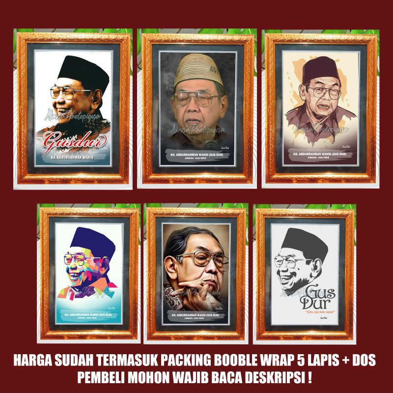 FOTO GUS DUR + PIGORA KACA 10RS (30x40cm)