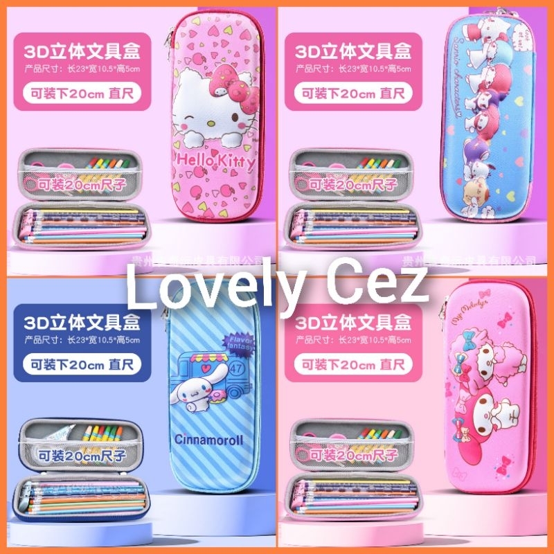 

Pencil Case 3D Timbul Karakter Cinnamon Roll, Morol, Kuromi, Karakter Lucu Kucing Kotak Pensil 3D Timbul