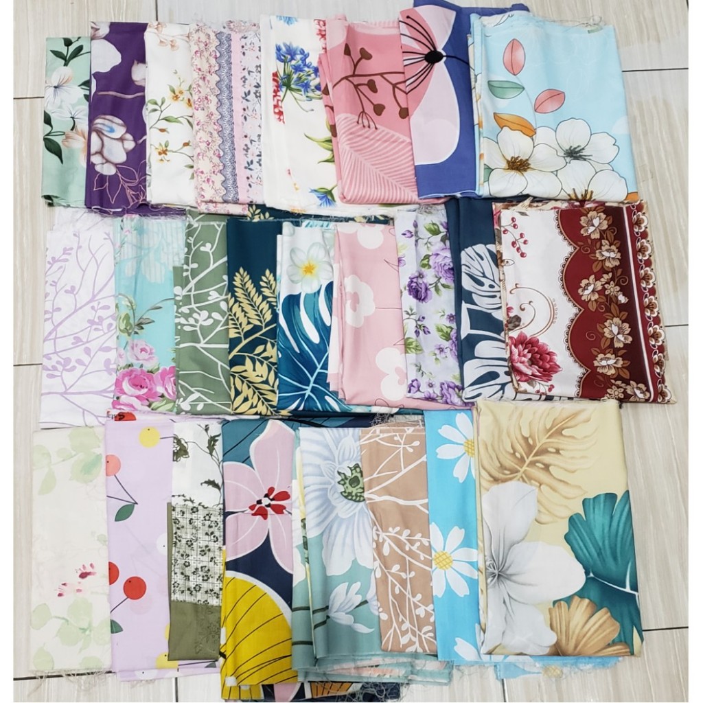 [SALE] KAIN PERCA 50x240 cm KATUN CVC LOKAL MOTIF BUNGA