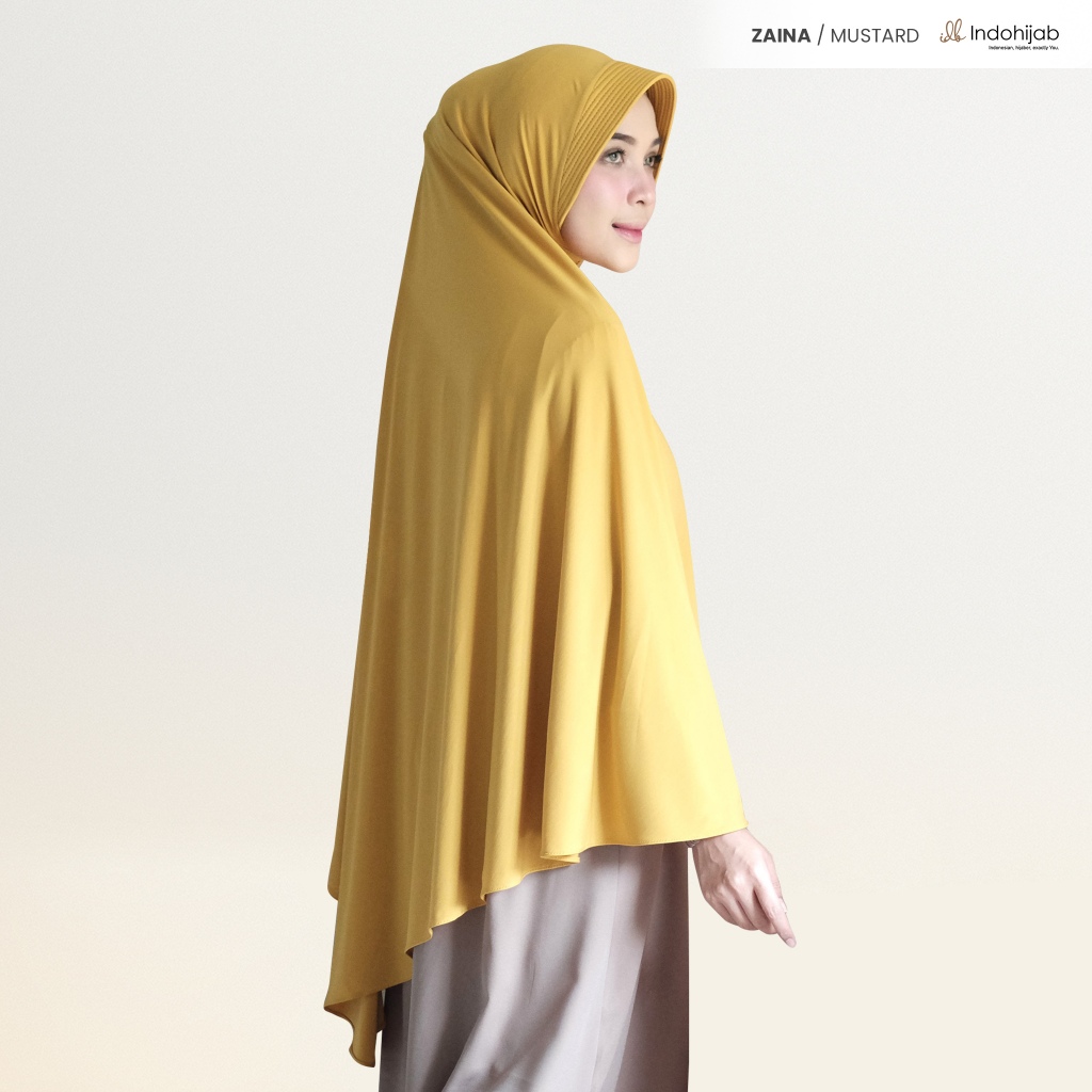 khimar syari jumbo jersey ped tebal zaina premium bergo polos indohijab
