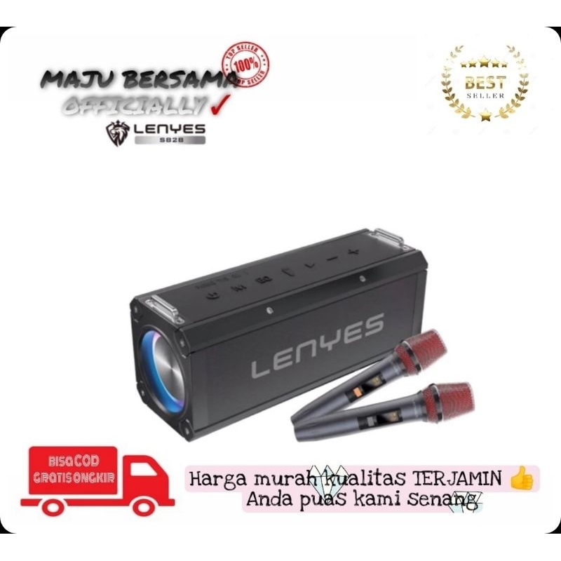 MB - Speaker Bluetooth Lenyes S828 120W Portable KTV Wireless Speaker + Double Microphone KTV TWS Ka