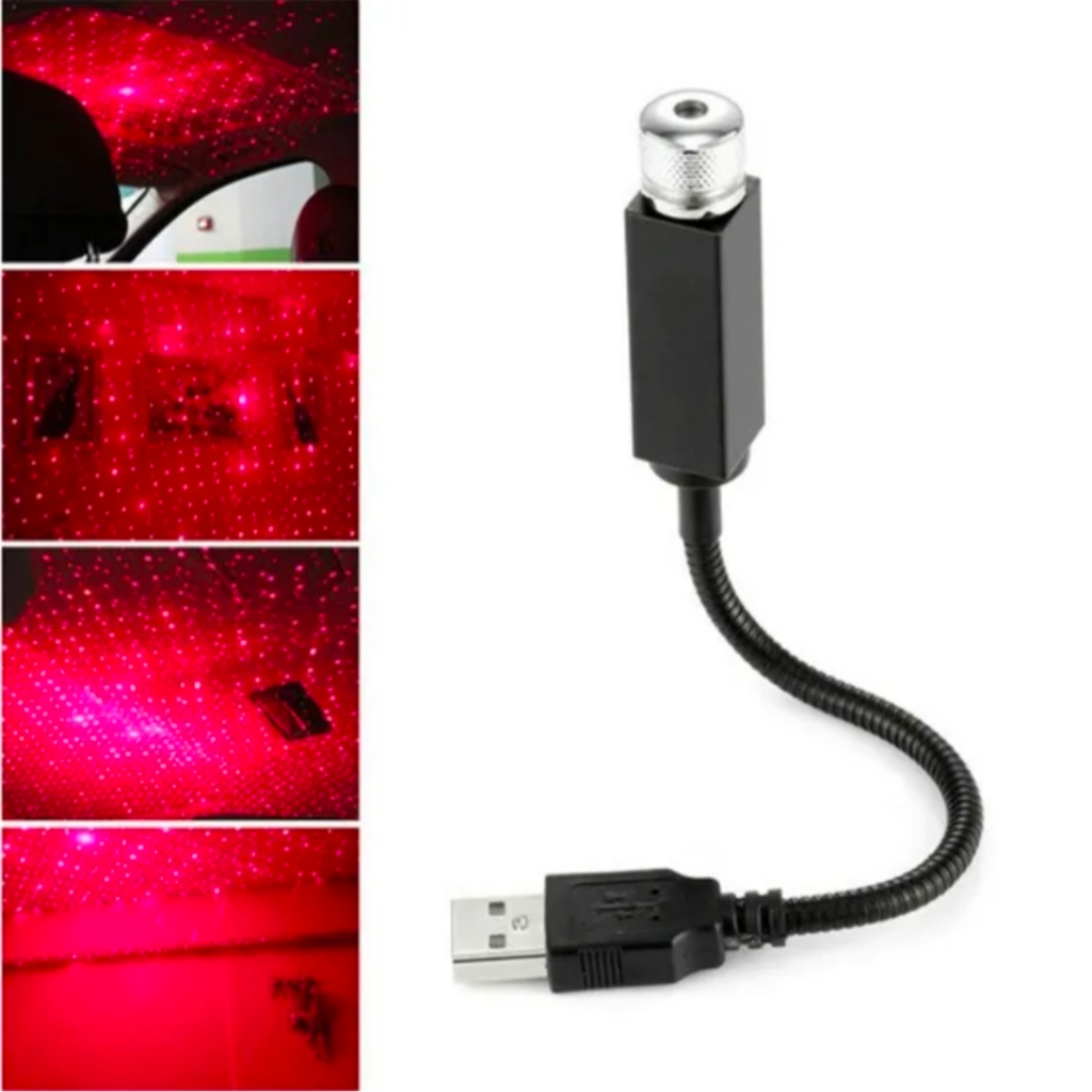 Lampu Laser LED Proyektor Interior Mobil / Lampu Laser USB Dekorasi Mobil