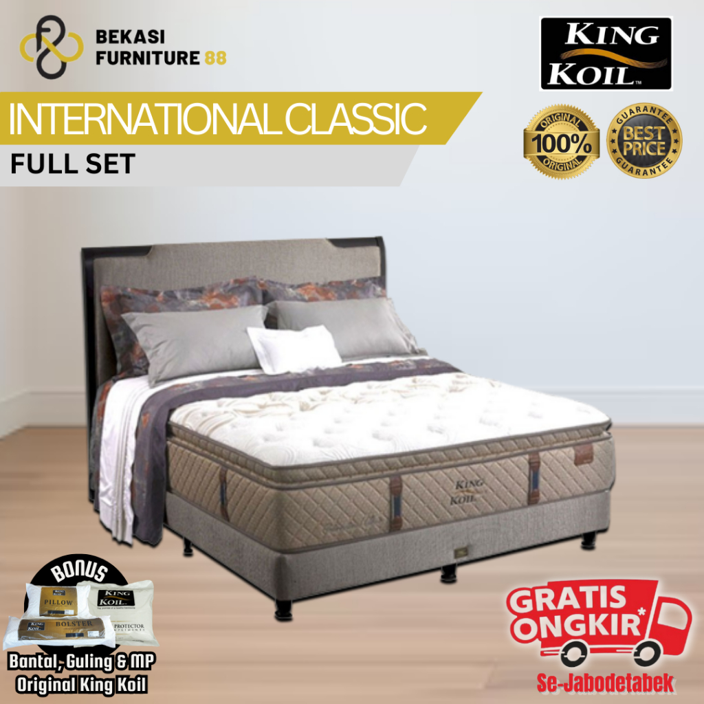 1 Set Kasur Springbed KING KOIL ( International Classic ) uk 100,120,160,180,200x200