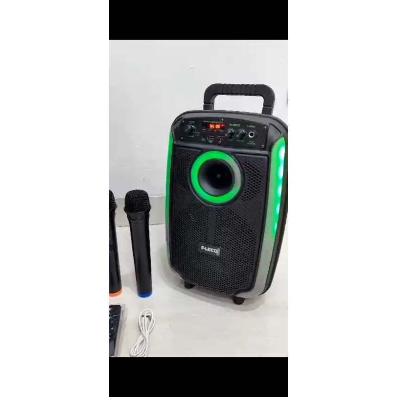 speaker FLECO F-8208C 8 IN + 2 MIC WIRELESSS