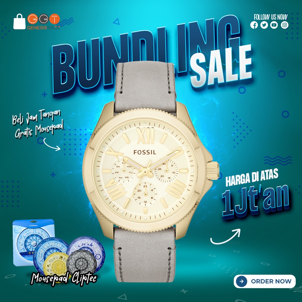 [DAPATKAN HADIAH] Jam Tangan Wanita Cecile AM4529 Chronograph Leather Strap