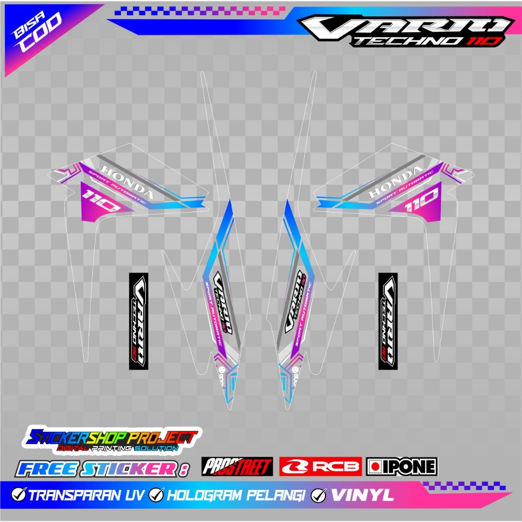 STRIPING VARIASI MOTOR VARIO TECHNO 110 OLD / STICKER LIST MOTOR VARIO TECHNO 110 OLD