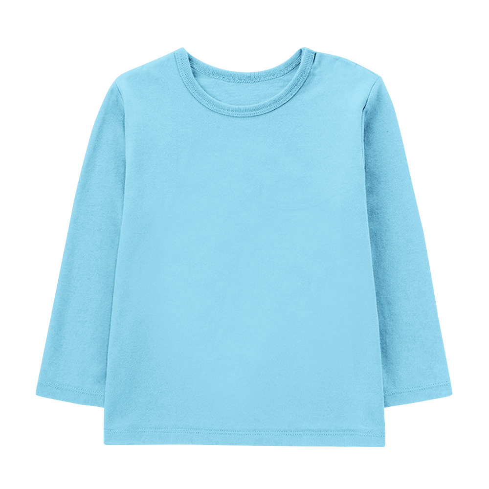 Kaos Polos Lengan Panjang Anak Hepi Kids 1-12 Tahun Laki-laki dan Perempuan Unisex warna Biru Muda