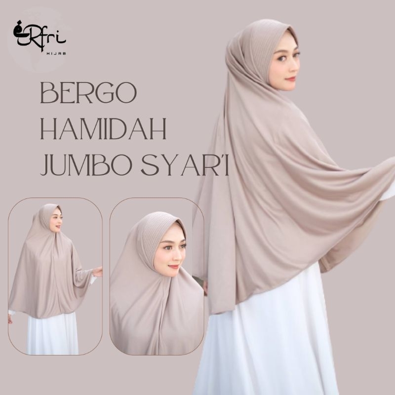 [ERFRI] Bergo Hamidah Jumbo Syar'i, Jilbab Instan Jumbo, Jilbab Jumbo, Bergo Jumbo, Jilbab Instan, J