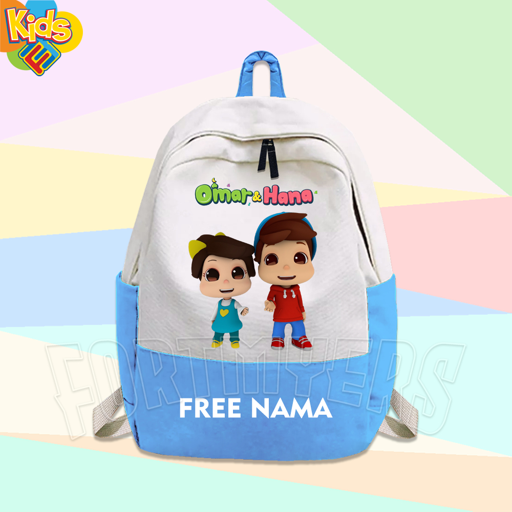TAS RANSEL ANAK TAS SEKOLAH ANAK OMAR DAN HANA FREE NAMA