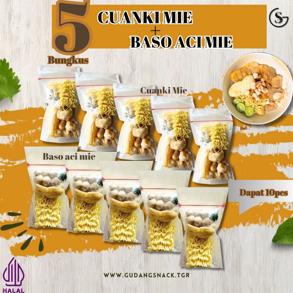 

PAKET 10PCS BUNDLING 5PCS CUANKI MIE MIX 5PCS BASO ACI MIE Food instan