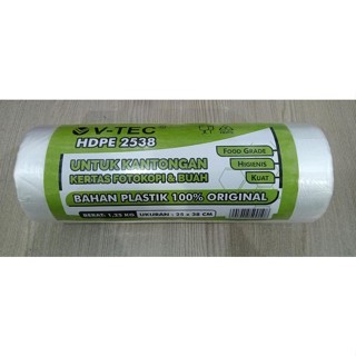 

V TEC KANTONG PLASTIK LAMINATING ROLL UKURAN 25 X 38 CM HDPE 2538