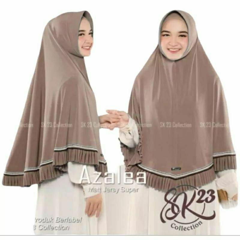TERBARU (COD) JILBAB INSTAN JUMBO AZALEA REMPEL BAWAH PED ANTEM Hijab Syar'i Jersey Premium Jilbab M