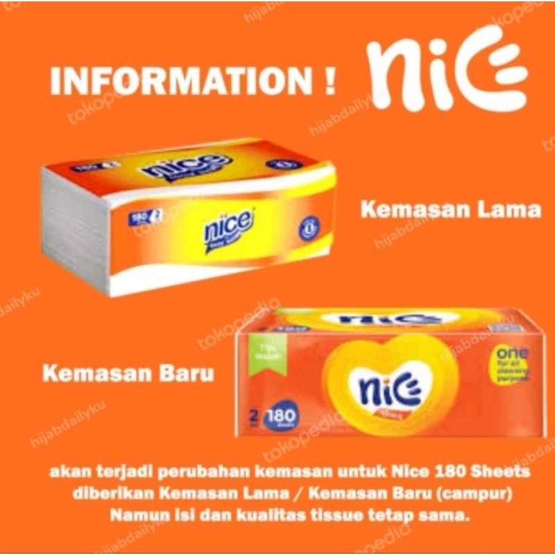tisu nice murah tissue nice 180 sheets