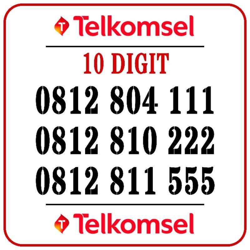 Nomor Cantik Telkomsel 10 Digit Triple 111 222 555  - Nomor Cantik Simpati 4g Lte - Nomor Cantik Kar