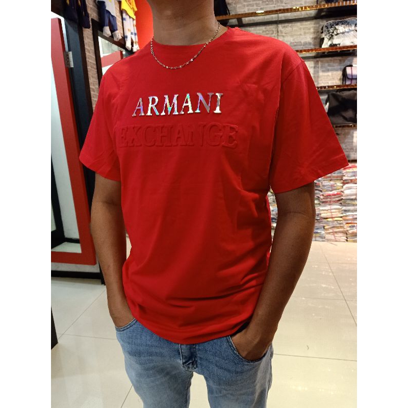 T-shirt Dewasa"03ArmaniExchange"Kaos Oblong Premium Atasan Cowok Kaos Pria