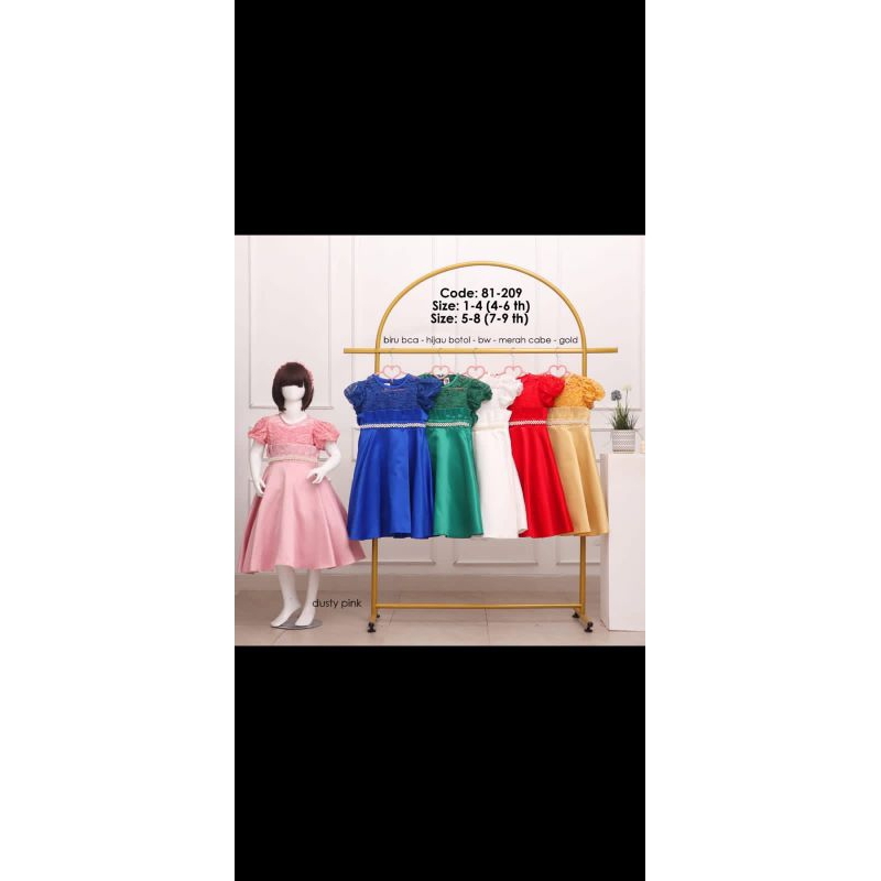 gaun anak tanggung brokat satin