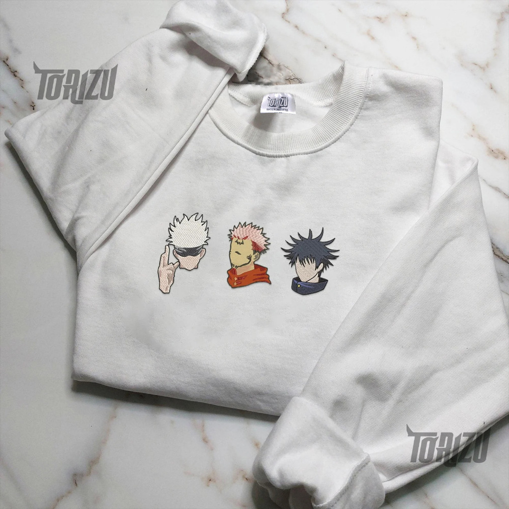 Crewneck Gojo Team Embroidery Anime Jujutsu Kaisen